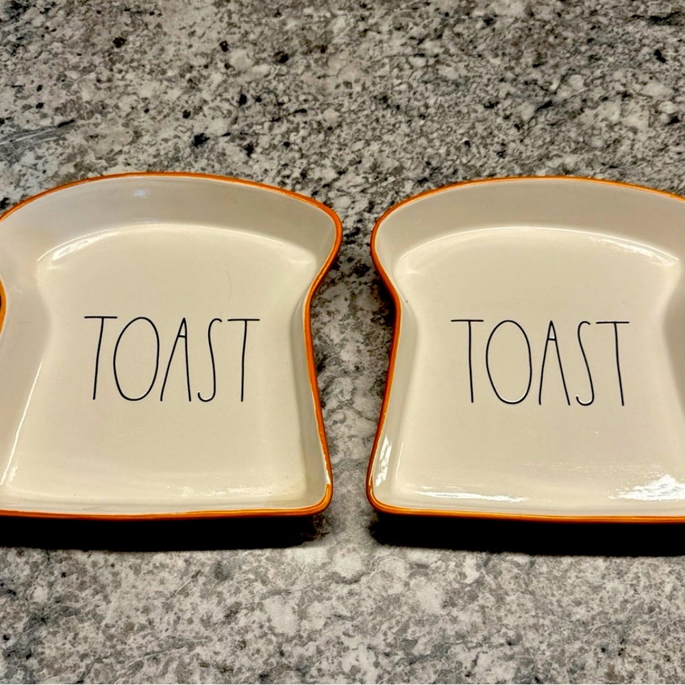 Lot Of 2 Rae Dunn Toast Plates.